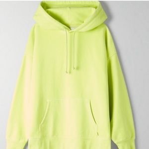 Aritzia- TNA cozy oversized boyfriend hoodie - size 3 -neon green/yellow